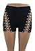 Jiujiuyi Women's Lace Up Stretchy High Waist Slim Shorts Pants Leggings