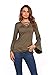 Easther Women’s Casual Cross Front Tunic Tops Deep V Neck Long Bell Sleeve T-Shirt Blouse