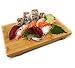 THY COLLECTIBLES Sashimi Sushi Bamboo Serving Geta Plate - Japanese Style Tableware Bamboo Sushi Board Cutting Tray (L10.6 x W7)