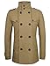 Tom's Ware Mens Stylish Fashion Classic Wool Double Breasted Pea Coat TWCC06-BEIGE-US S