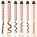 BESTOPE 6 in 1 Curling Iron and Wand Set with 6 Interchangeable Hair Wand Ceramic Barrels(0.5 to1.25) and Heat Protective Glove - Rose Golden