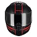 TRIANGLE Full Face Matte Street Bike Motorcycle Helmet [DOT] (Medium,Matte Black/Red)