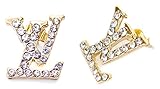 L-V- 18K Gold Plated/White Gold Plated Vintage Swarovski Crystal Studs Earrings