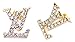 L-V- 18K Gold Plated/White Gold Plated Vintage Swarovski Crystal Studs Earrings