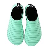 EQUICK Water Sports Shoes Barefoot Quick-dry Aqua Socks Slip-on for Men Women Kids,CL1801,green,36.37