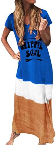 SMILEQ Dress Women Sundress Plus Size Ball Gown Tie Dye Loose Skirt HIPPIE SOUL Print Robe Short Sleeve Long Maxi Dresses