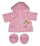 Stuffems Toy Shop Pink Raincoat w/Boots Outfit Teddy Bear Clothes Fits Most 14