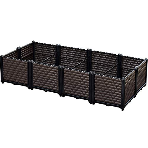 MOCOHANA Rectangular Raised Garden Bed Kit Indoor Outdoor Plastic Planter Grow Box for Fresh Vegetables, Herbs, Flowers & Succulents, Deepened 63×31.5×14.2 inch