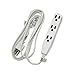 POWTECH Heavy Duty 3 Outlet Grounded Indoor Home Office Extention Cord,6 -FEET, 16 GAUGE (SPT-3) 16 AWG 3, 125V, 1625 Watt,3 Conducter Polarized Extension Cord, White - UL Listed,PT-3916-06WHT
