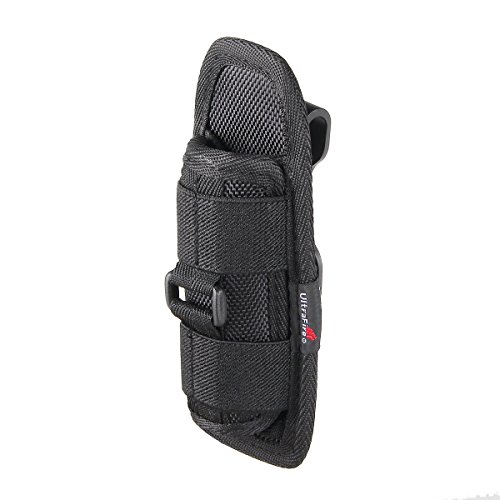 Flashlight Holster for Tactical Torch, UltraFire Duty Belt Flashlight Holder Nylon Pouch Case with 360 Degrees Rotatable Clip Long Type