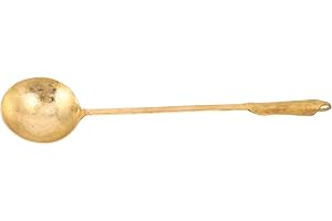 Ipetboom Pure Copper Sugar Pouring Spoon with Long Anti-Scald Handle for Chinese Sugar Painting Ergonomic