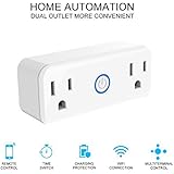 WiFi Smart Plug 2-Pack, GaGu Dual Outlet Mini Wireless Socket Compatible with Amazon Alexa Echo, Google Assistant and IFTTT for Voice Control, No Hub Required