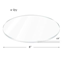 GetWant 1/8" Thick Clear Round Plexiglass Circle 20