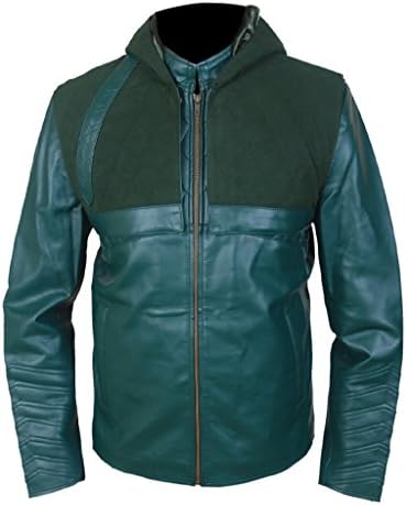 ABz Leathers Superhero Collection of Jackets/Coats/Vests-Available in Different Designs and Colors (L, Green-Arrow-Jacket-)
