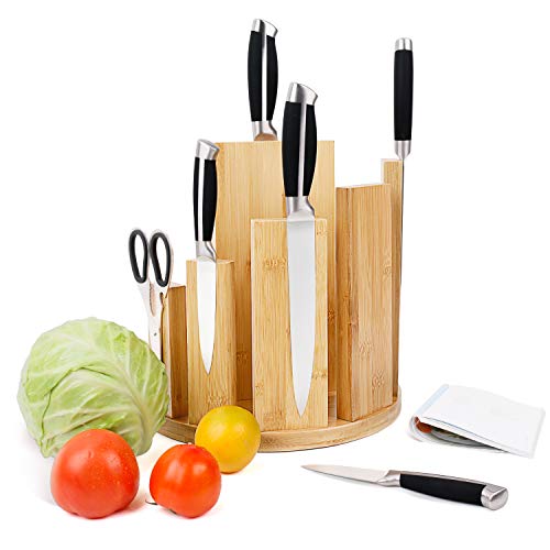 Magnetic Knife Block,Magnetic 360 Swivel Knife Holder, Knife Rack with Double Side Strong Magnetic for Knife Organize and Storage