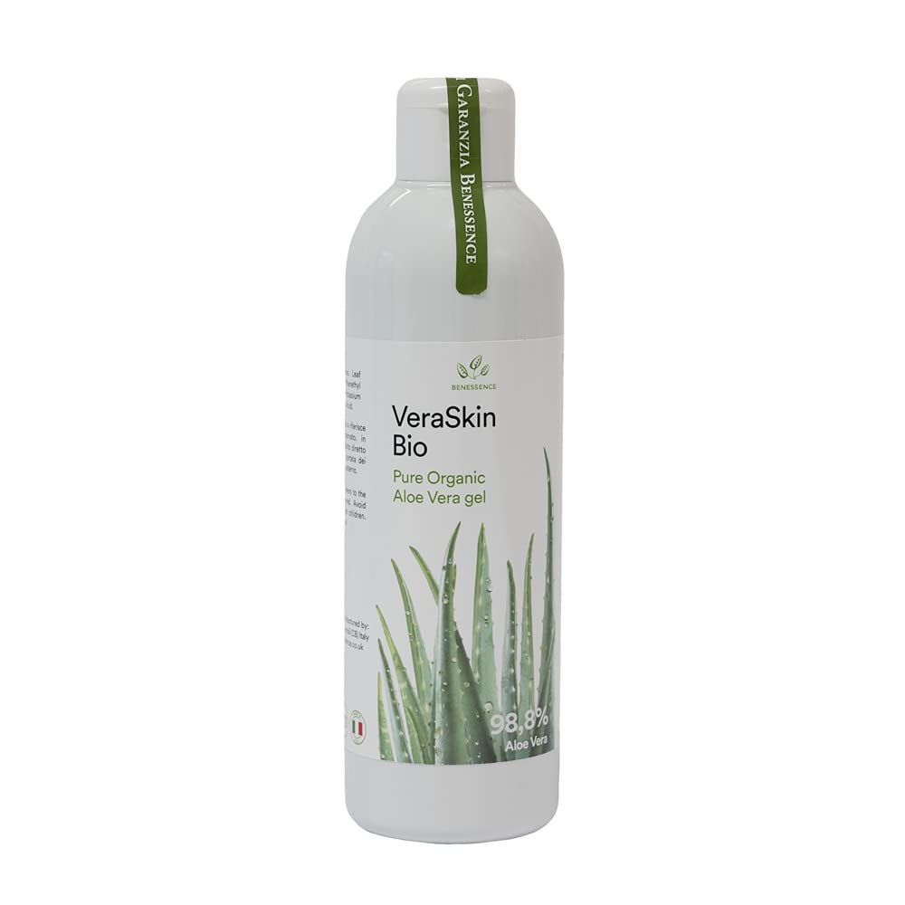 Benessence - Pure Organic Aloe Vera Gel - 99,8% - Moisturising - Soothing - Made In Italy - 250 ml