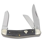 Rough Rider Rogh Rider Sowbelly Stockman, Clip, spey and sheepsfoot blade, Black smooth bone