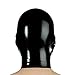 EXLATEX Latex Hood Unisex Rubber Mask Open Mouth and Perforated Eyes with Nostril (Large,Black)