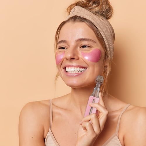 HAMINOS Derma roller 0.25mm with reservoir for lips, skin, hair, wrinkles, stretch marks, hyperpigmentation instant application of the serum, 105 titanium needles