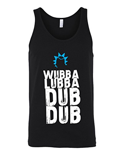 Revel Shore Rick and Morty Wubba Lubba Dub Dub Black Tank Top Rick Sanchez (Large, Black)