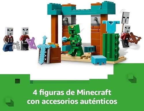 LEGO Minecraft A Patrulha do Deserto dos Maldeanos Brinquedo de construção divertido com personagens e armas do jogo de vídeo, Gamer Gift para meninos e meninas 7 anos e mais velhos 21267