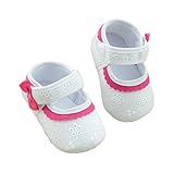 DZT1968® Baby Girl White Soft Sole Mary Jane Shoes Prewalker Sneakers (0~6 Months)
