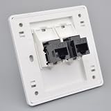 N+B CAT6 Gigabit Ethernet RJ45 LAN Network Socket Faceplate Dual-Pass Female to view 2