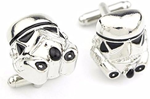 Gift For Men: Star Wars Men's Cufflinks - Awesome Movie French Cuff Links for Mens - Perfect Wedding Groomsmen Gift ~ Favorite Movies Collection (Metallic Stormtrooper)