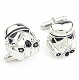 Gift For Men: Star Wars Men's Cufflinks - Awesome Movie French Cuff Links for Mens - Perfect Wedding Groomsmen Gift ~ Favorite Movies Collection (Metallic Stormtrooper)