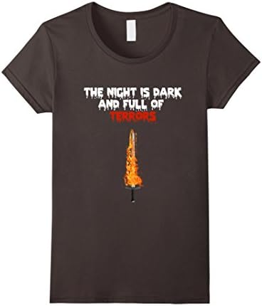Womens Cool The Night is Dark and Full of Terrors Halloween Tee Small Asphalt