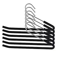 SAN RONG Slack/Trousers Pants Hangers - 20 Pack - Strong and Durable Anti-Rust Chrome Metal Hangers, Non-Slip Sponge, Slim & Space Saving, Open Ended Design for Easy-Slide Pant, Jeans, Slacks Etc