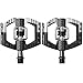 CRANKBROTHERS Crank Brothers Mallet Enduro Bike Pedals (Black/Silver) with Premium Cleats and Shoe Shields Set for Tractionthumb 1