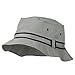 e4Hats.com Striped Hat Band Fisherman Bucket Hat - Grey Black S-M