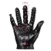 Male Female Massage Tool Soft Flirting Massage Glove Men Ribbed Teasing Gloves (A-Black)