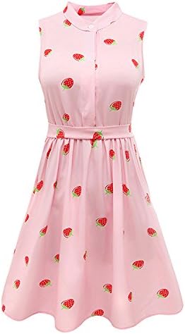 Costumeed Girl Sleeveless Kawaii Lolita Sweet Pink High Waist A Line Mini Dresses Summer 2018 Pink XL