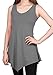 [DRSKIN] WS08 Women Handkerchief Hem Tank Tunic Top (XL, Gray)