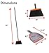 BirdRock Home Broom and Dustpan Set - Orange and Grey Durable Set - Indoor or Outdoor - Sweep Combo Great for Kitchen, Home, Garage and Office - Clip On