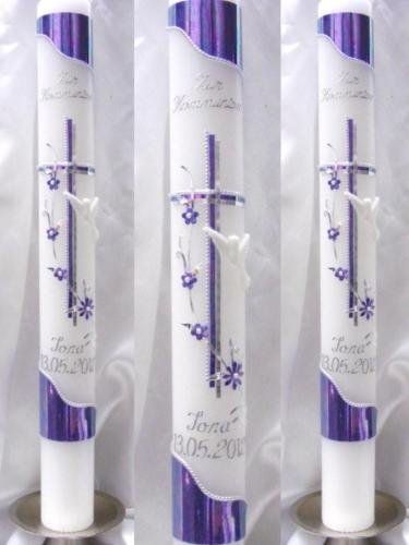 Baptism Candle 33-24341 Communion Candle Girls 400/40 mm White + Tools for Expander