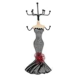 TRENTON New Mannequin Jewelry Stand Earring Necklace Holder Display Stand Evening Dress Lady Figure - Black