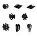808 Ave. Stainless Steel Stud Clip On Earrings Set: Black Magnetic Gauge Cheater Ear Rings for Men & Women - 8 Pieces