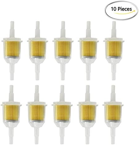 QUWEIGas Inline Fuel Filters for Kawasaki Kohler Briggs & Stratton Small Engine 1/4 Inch X 5/16 Inch 10 Pack