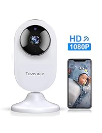 Mini Smart Home Camera, Tovendor 1080P WiFi IP Security Camera with Cloud Storage Night Vision Motion Detection, Wide Angle Nanny Baby Pet Monitor with Two Way Audio