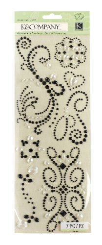 K&Company Adhesive Gem Stickers, Black Swirl