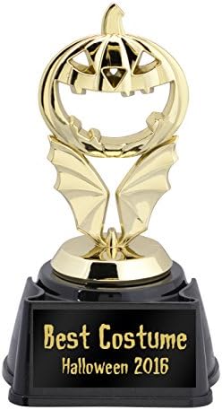Jack-O-Lantern &amp; Bat Wings Halloween Trophy—Choose from 5 Plates