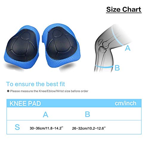 Kids/Youth Knee Pad Elbow Pads Guards Wrist Guards Protective Gear Set for Rollerblade Roller Skates Cycling BMX Bike Skateboard gs Scooter Riding Sports,Toddler for Multi-Sports Outdoor(Age3-7) Blue
