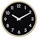 Hippih Silent Wall Clock Wood 12 inch Non Ticking Digital Quiet Sweep Decorative Vintage Wooden Clocks(Black)