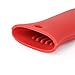 AUKUZI Silicone Hot Handle Heat Cover Holders Set of 2 Pot Holders for Frying Pans Metal &Aluminum Cookware Handles–Black/Red