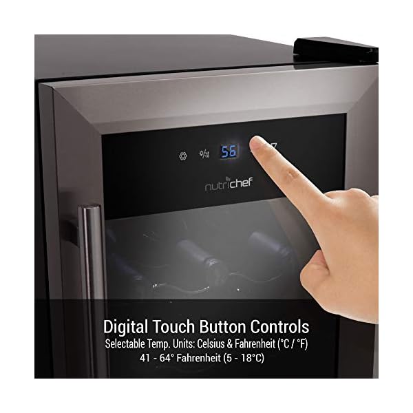 18-Bottle-Wine-Cooler-Refrigerator-White-Red-Wine-Fridge-Chiller-Countertop-Wine-Cooler-Freestanding-Compact-Mini-Wine-Fridge-18-Bottle-wDigital-Control-Stainless-Steel-Door-NutriChef-PKCWC18