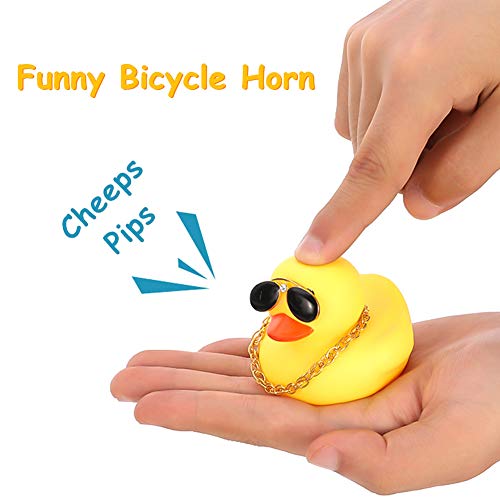 BKpearl 4 Pack Duck Bike Bell, Cute Bicycle Bell Kids Bike Horn for Kids Toddler Children Adults Sport Outdoor