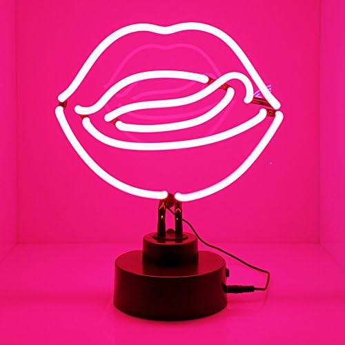 EETO NEON Red Lip Neon Light, Real Glass Neon Sign, Handcrafted LED Neon Light Signs, Red Lip Sign Shaped Decor Light/Table Light/Marquee Signs/Wall Decoration for Kids' Room Birthday Party Bar